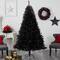 7ft. Pre-Lit Black Artificial Christmas Tree, Clear LED Lights